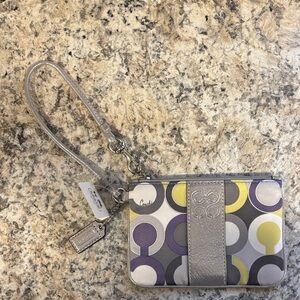 Coach Silver and Purple Wristlet